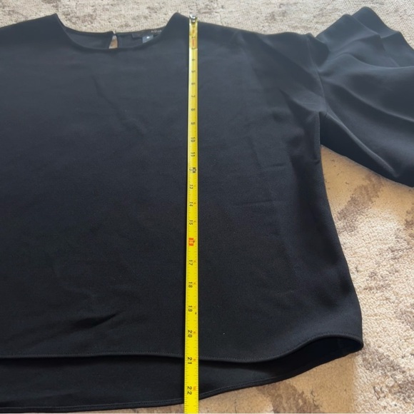 Aqua Black Flowy Bell Sleeve Blouse Medium - Picture 3 of 5